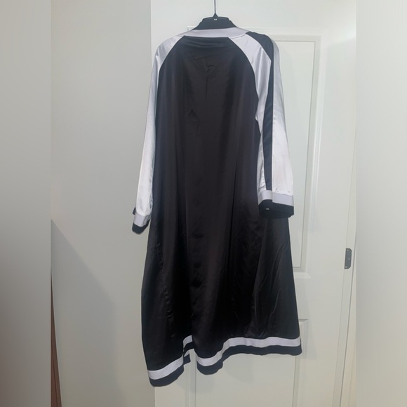 NWT Wendy Williams Black White Long Cardigan Kimono Sleeve Bomber Style … - Picture 6 of 6